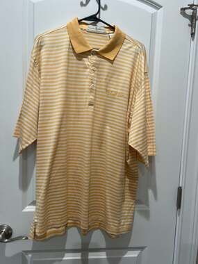 Fairway & Greene The River Course Yellow Striped Mercerized Cotton Polo Shirt